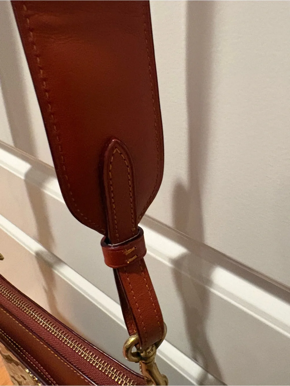 Coach Reversible Leather/Coated Canvas Strap w/ Prairie Print